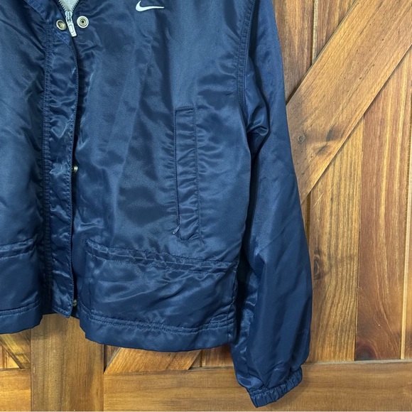 Nike Retro Y2K Vintage Bomber Hooded Jacket M (8-10) Navy - Picture 4 of 8